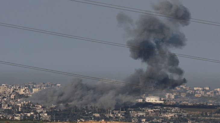 Smoke rises above Gaza