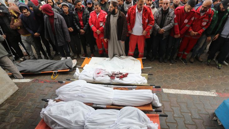 Funeral of medical personnel killed in Israeli attack on ambulance in Gaza