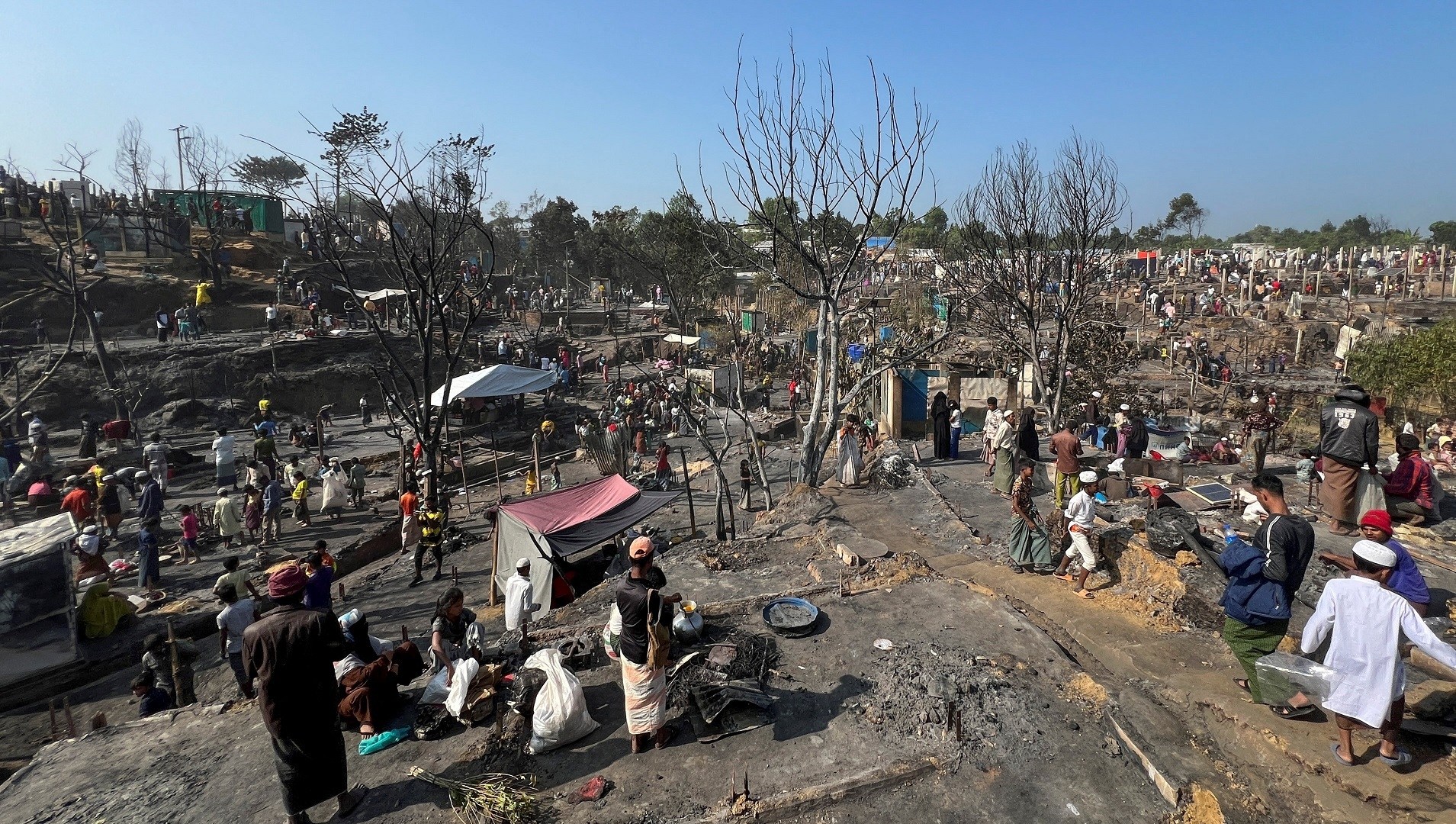 Fire at Rohingya refugee camp leaves thousands homeless again | Rohingya