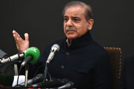 PMLN leader Shehbaz Sharif is nominated by the coalition parties to be the next prime minister of Pakistan. [Rahat Dar/EPA]