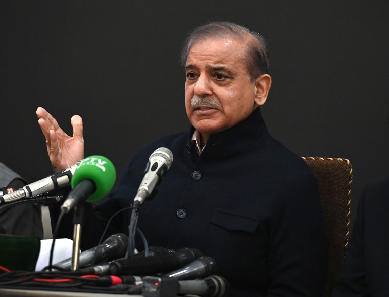 PMLN leader Shehbaz Sharif is nominated by the coalition parties to be the next prime minister of Pakistan. [Rahat Dar/EPA]