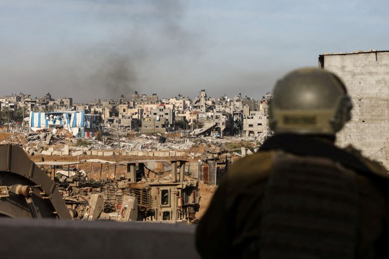 An Israeli soldier operates in Gaza, January 8, 2024.