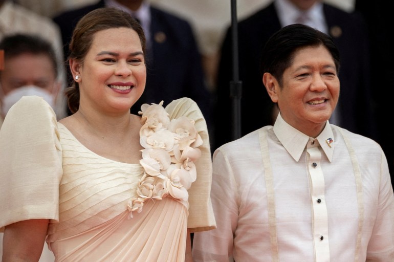 Duterte-Caprio and Marcos jr at their inauguration in June 2022