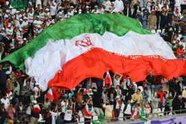 Iran fans with a flag
