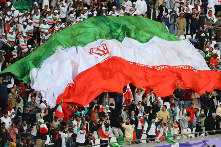 Iran fans with a flag