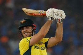 Mitchell Marsh&#039;s Australia secure their second T20 international win of the three-match series in New Zealand [Adnan Abidi/Reuters]
