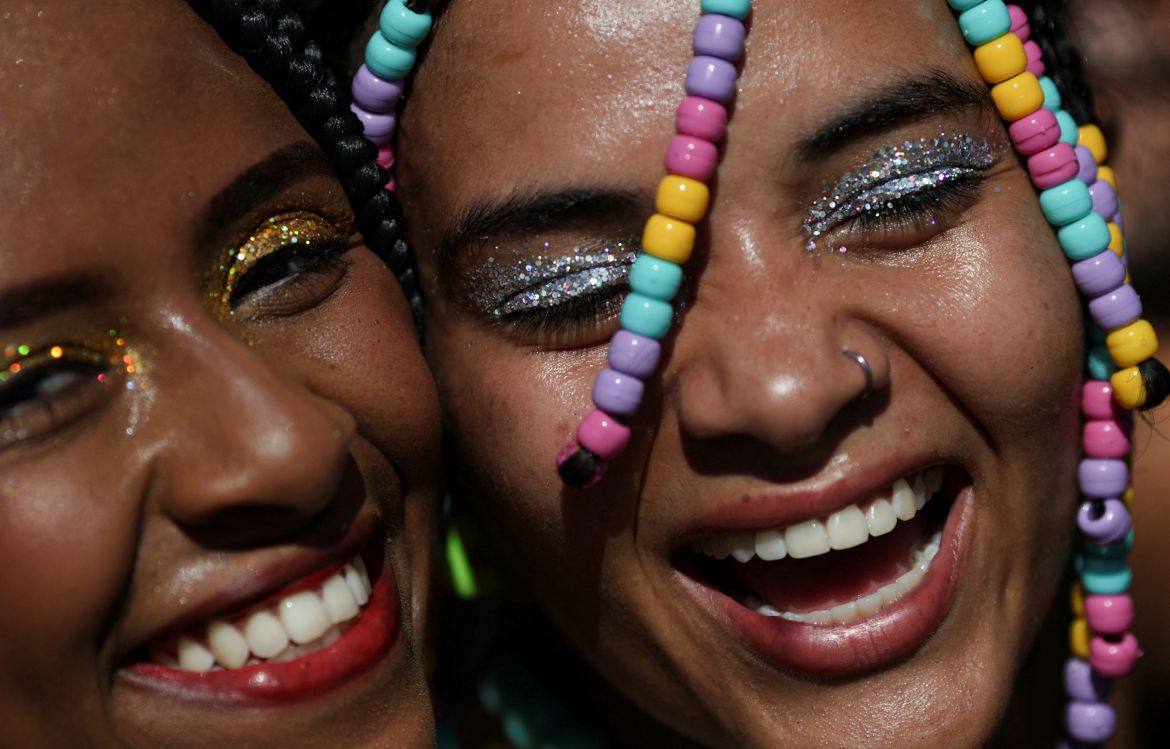 Revellers attend the annual block party 'Amigos da Onca' during the Carnival festivities in Rio de Janeiro, Brazil, February 10