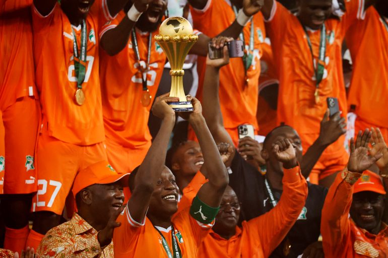 Ivory Coast lift the 2023 AFCON trophy