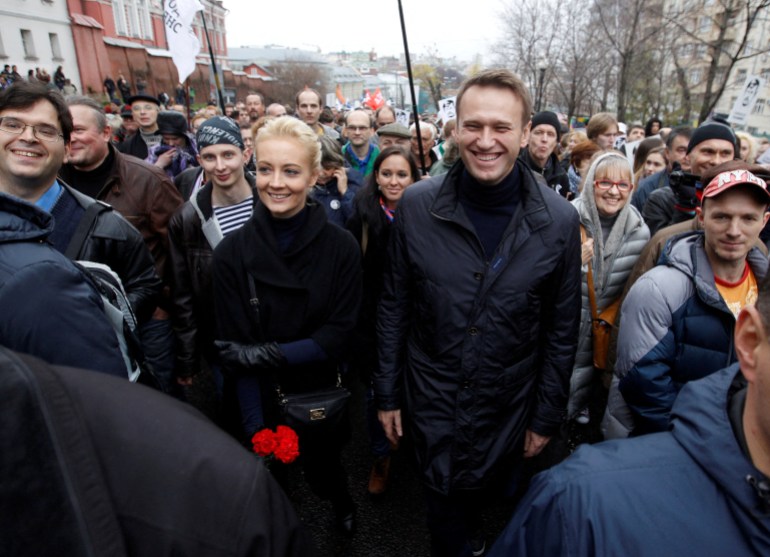 Alexey Navalny and his wife Yulia Navalnaya