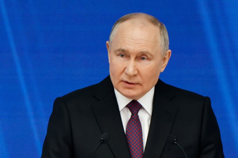 Russian President Vladimir Putin delivers his State of the Nation address in Moscow