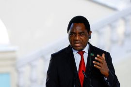 Zambia&#039;s President Hichilema says almost half of the nation&#039;s planted area has been &#039;destroyed&#039; [File: Valentyn Ogirenko/Reuters]