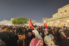 Supporters of Jordan and Qatar at Souq Waqif