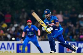 Sadeera Samarawickrama scored a crucial half-century in the second T20 against Afghanistan [Ishara S Kodikara/AFP]