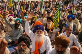 Farmers gather in protest at the Shambhu border between the Indian states of Punjab and Haryana [Md Meherban/Al Jazeera]