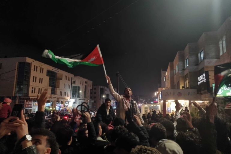Jordanian fans celebrate in Amman
