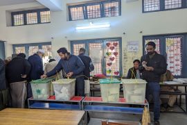 Voters in Lahore cast their ballot as Pakistan held its general election.