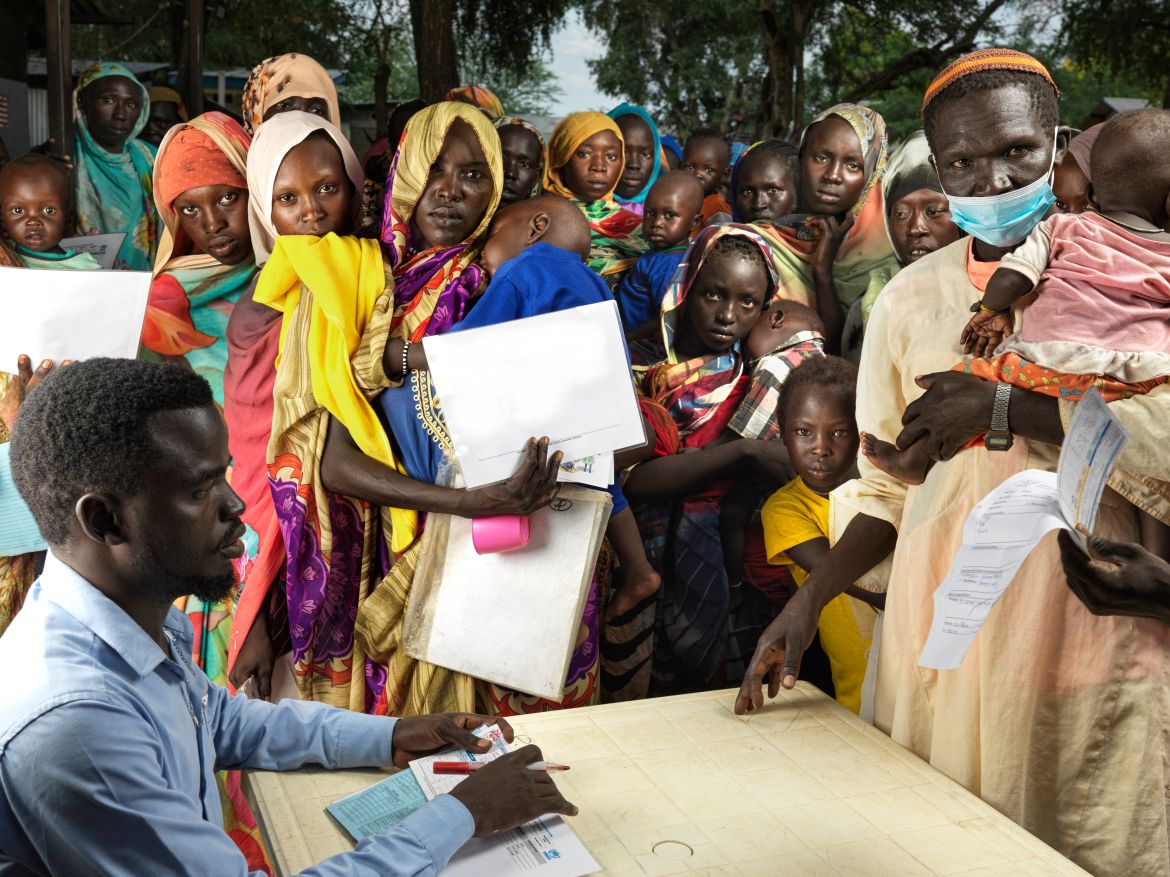 People registering at the refugee camps in Maban.