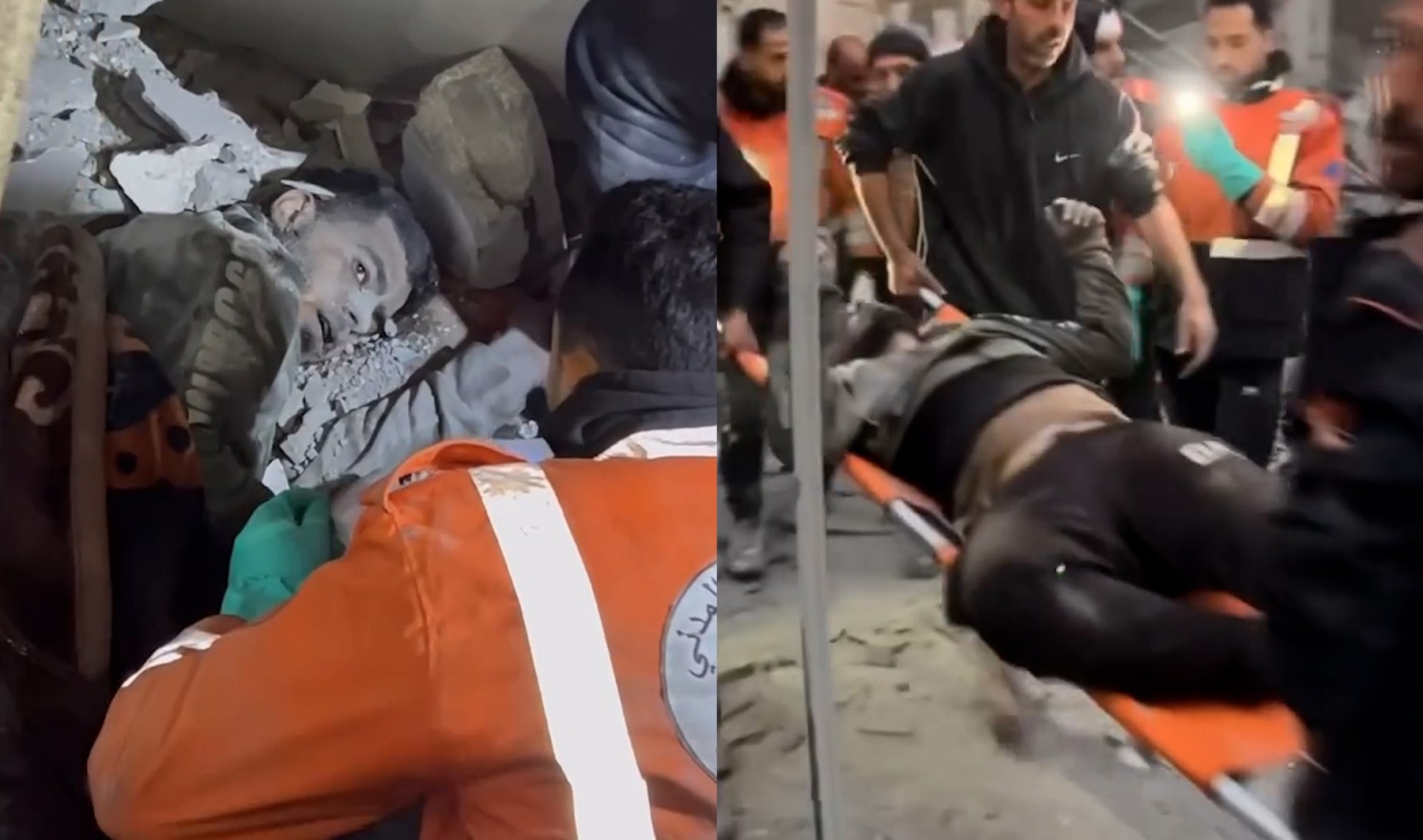 Palestinian woman buried under rubble calls for help after Israeli attack | Gaza
