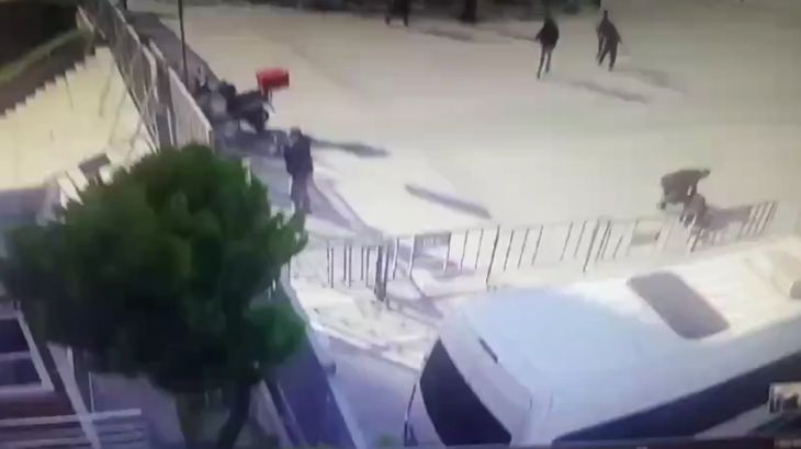Shooter in front of courthouse in Istanbul.