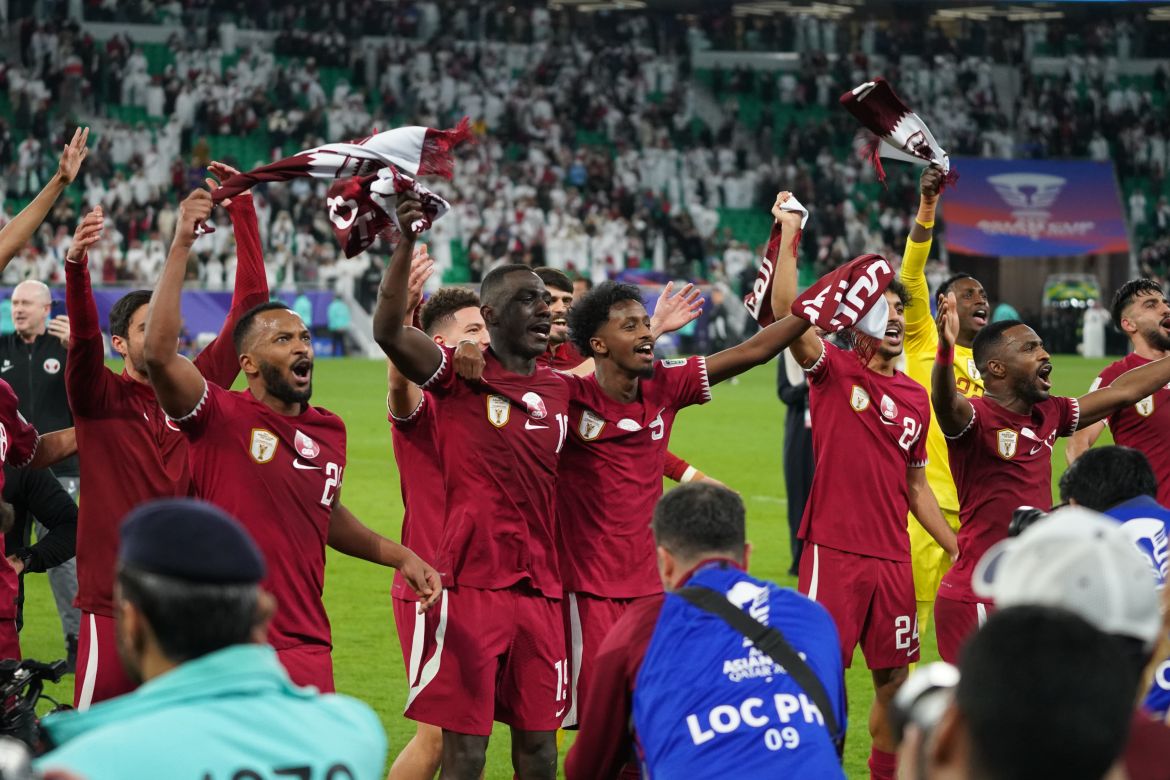 Qatar celebrate beating Iran