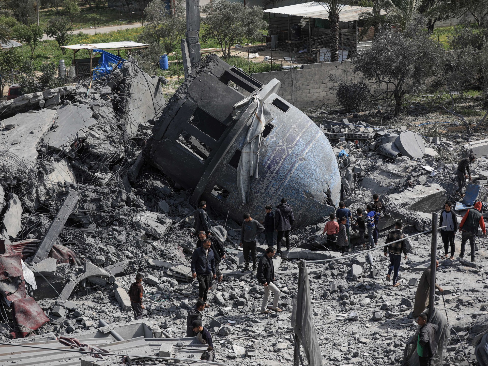 Photos: Israel bombs mosque, hitting families sheltering nearby | Israel War on Gaza News