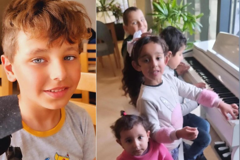 collage of photos of Alaa's four children
