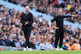 Manchester United manager Erik ten Hag has seen his side lose five of their last six meetings with Pep Guardiola&#039;s Manchester City [Carl Recine/Reuters]