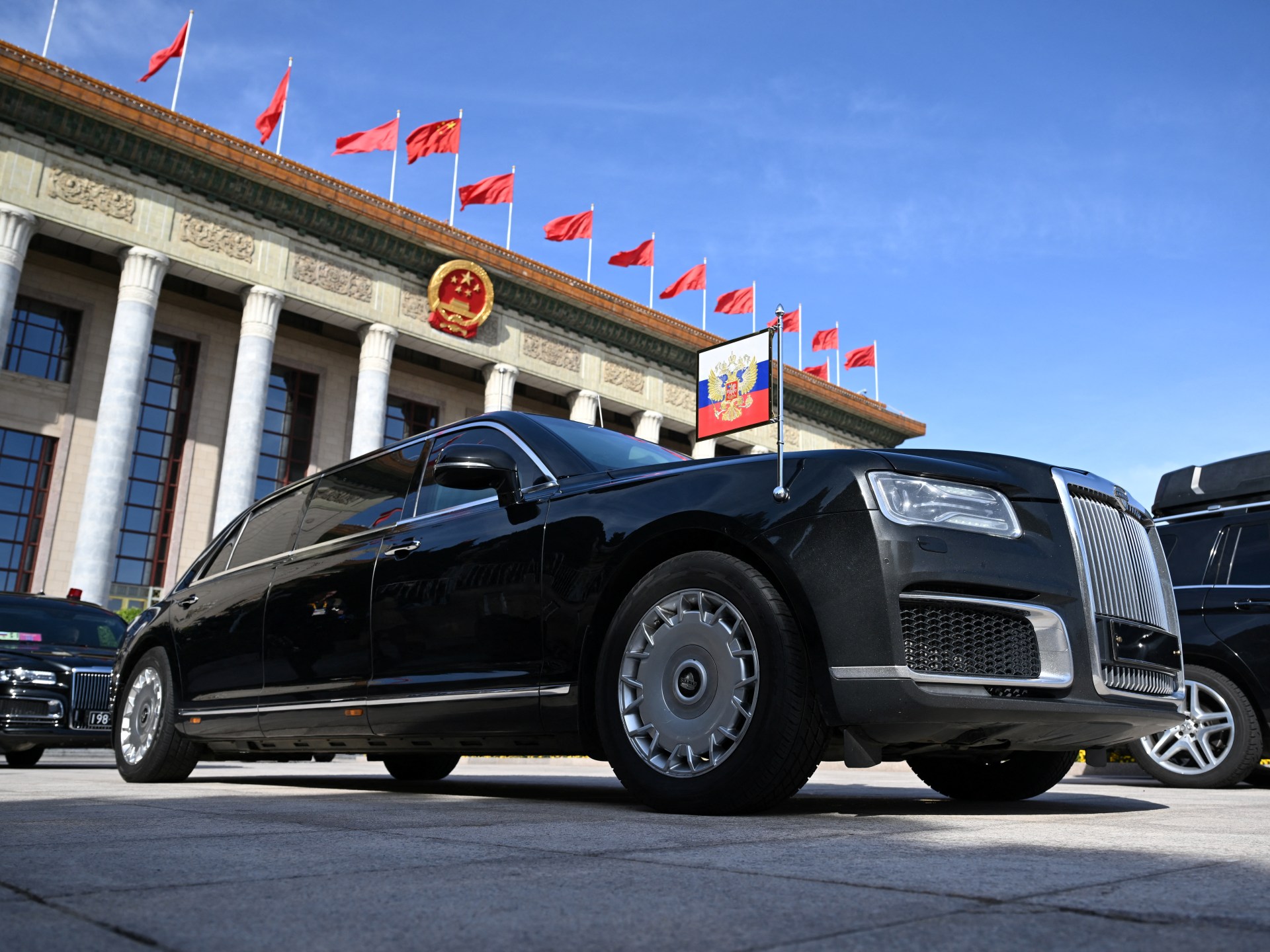 North Korean leader Kim Jong Un takes symbolic ride in Russian luxury car