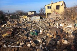 Residential buildings damaged during a Russian missile and drone strike in the city of Kamianske, Ukraine [Press service of the State Emergency Service of Ukraine in Dnipropetrovsk region/Handout via Reuters]