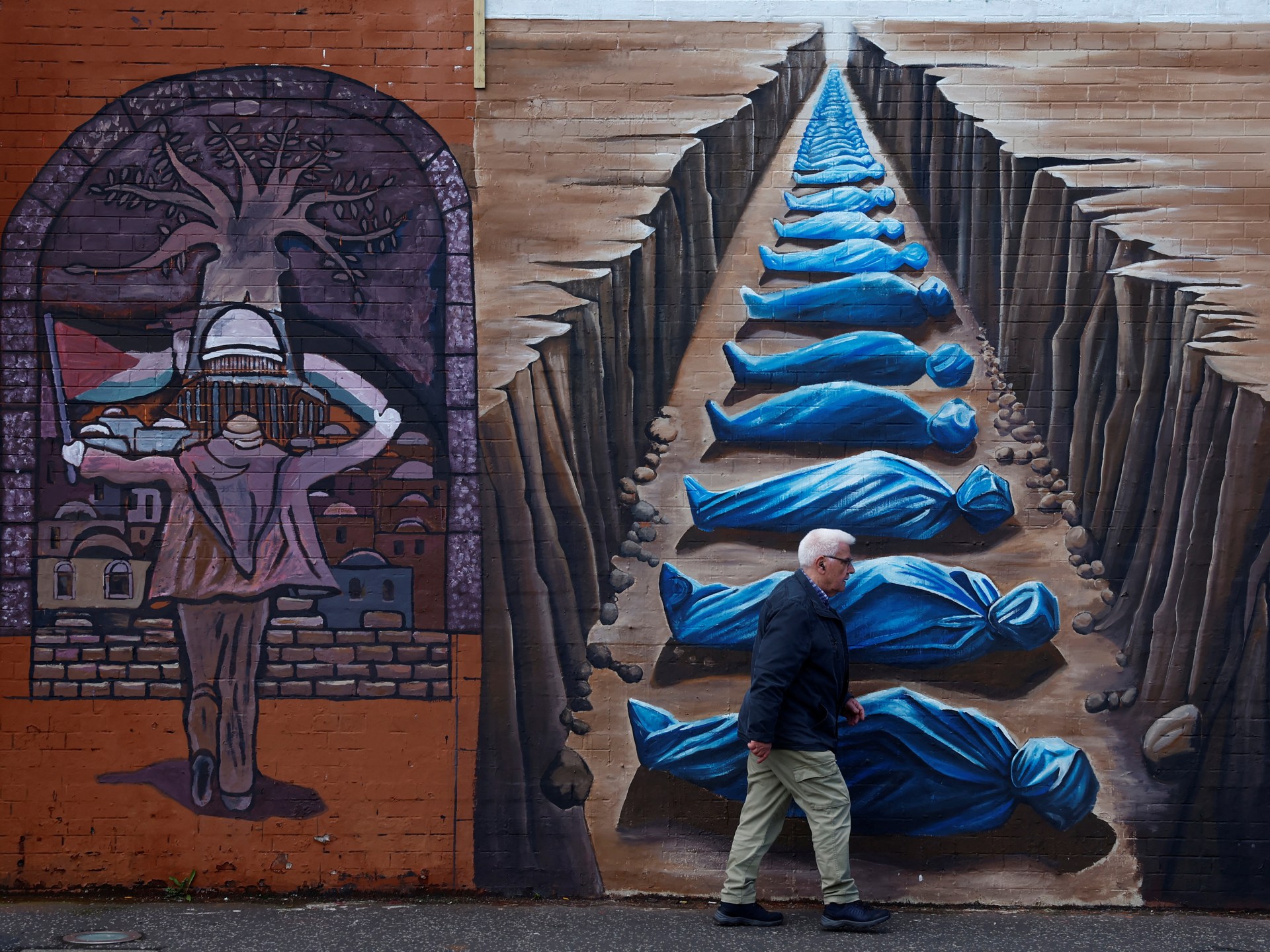 Belfast mural artists put up powerful show of solidarity with Gaza