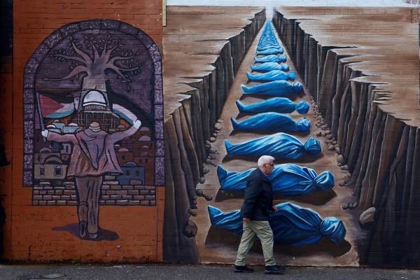Художници на стенописи от Белфаст показаха мощна демонстрация на солидарност с Газа