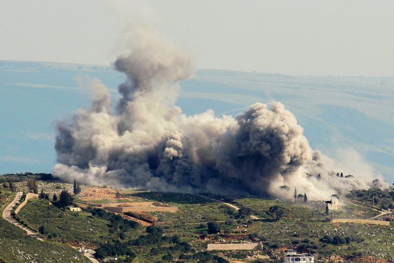 This file photo shows an Israeli strike on the Lebanese village of Khiam near the border with Israel on March 23, 2024. [Photo by Rabih DAHER / AFP]