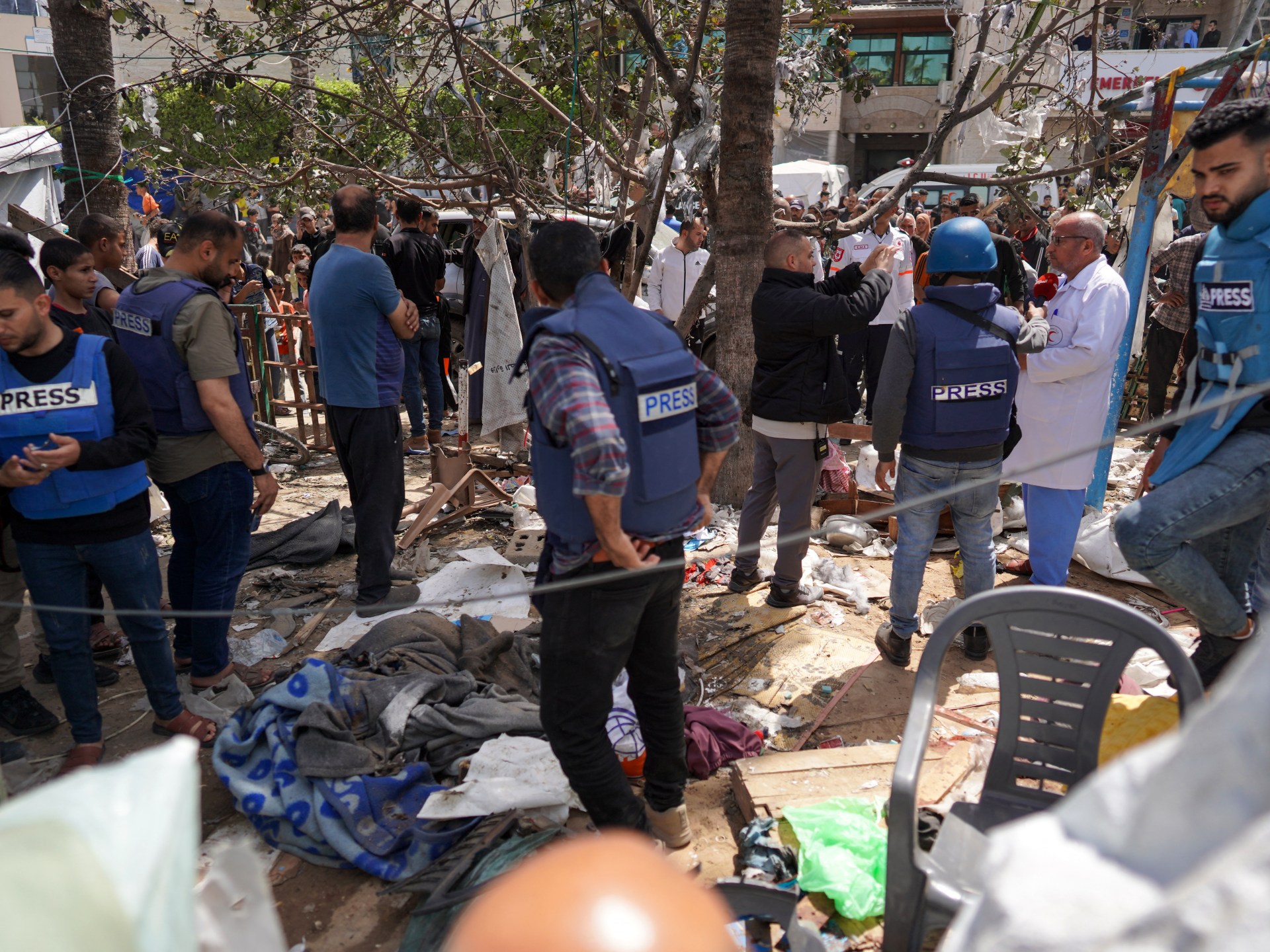 Photos: Aftermath of an Israeli air strike on hospital courtyard | Israel War on Gaza News