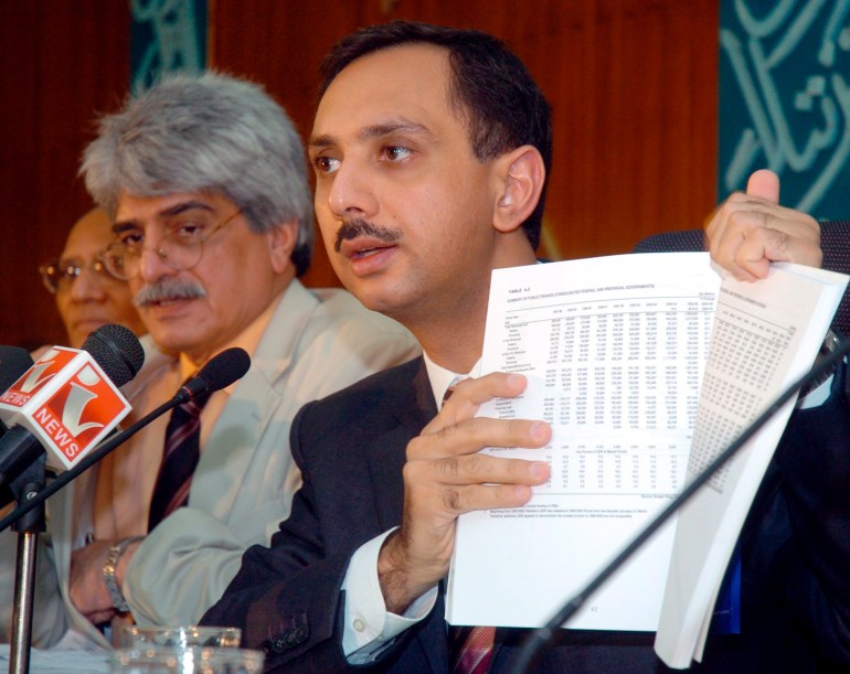 Omar Ayub Khan was part of cabinet between 2004 and 2007 during the reign of General Pervez Musharraf. [File: T. Mughal/EPA]