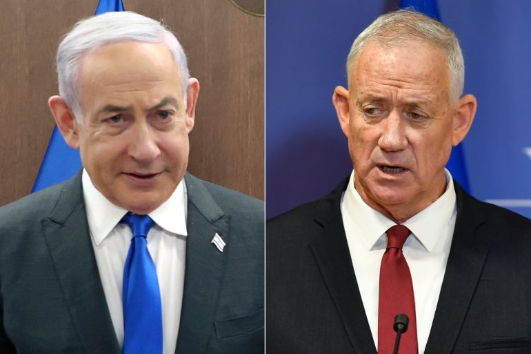 Israeli Prime Minister Benjamin Netanyahu, left Benny Gantz