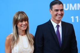 Spanish Prime Minister Pedro Sanchez and his wife, Begona Gomez [File: Reuters]