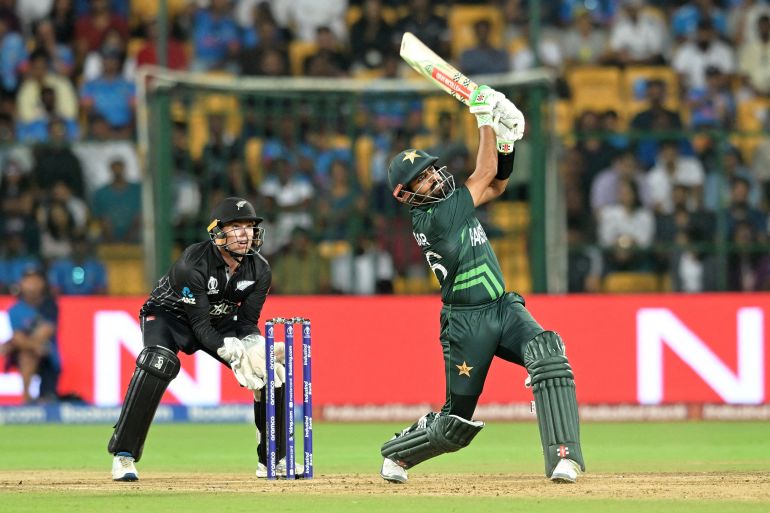 Pakistan's Babar Azam in action against New Zealand