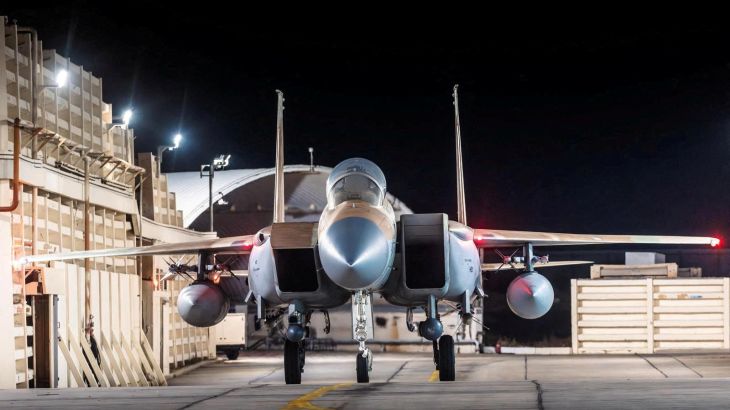 Israeli Air Force F-15 Eagle is pictured at an air base,