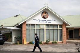 Assyrian Bishop Mar Mari Emmanuel was attacked by a 16-year-old during a livestreamed sermon at a church in Sydney last week [Jaimi Joy/Reuters]