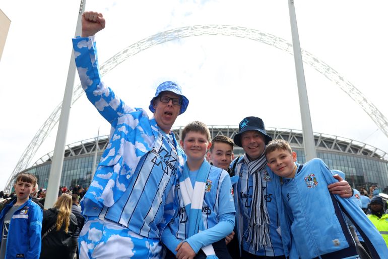 Coventry City fans outside the stadium before the match 