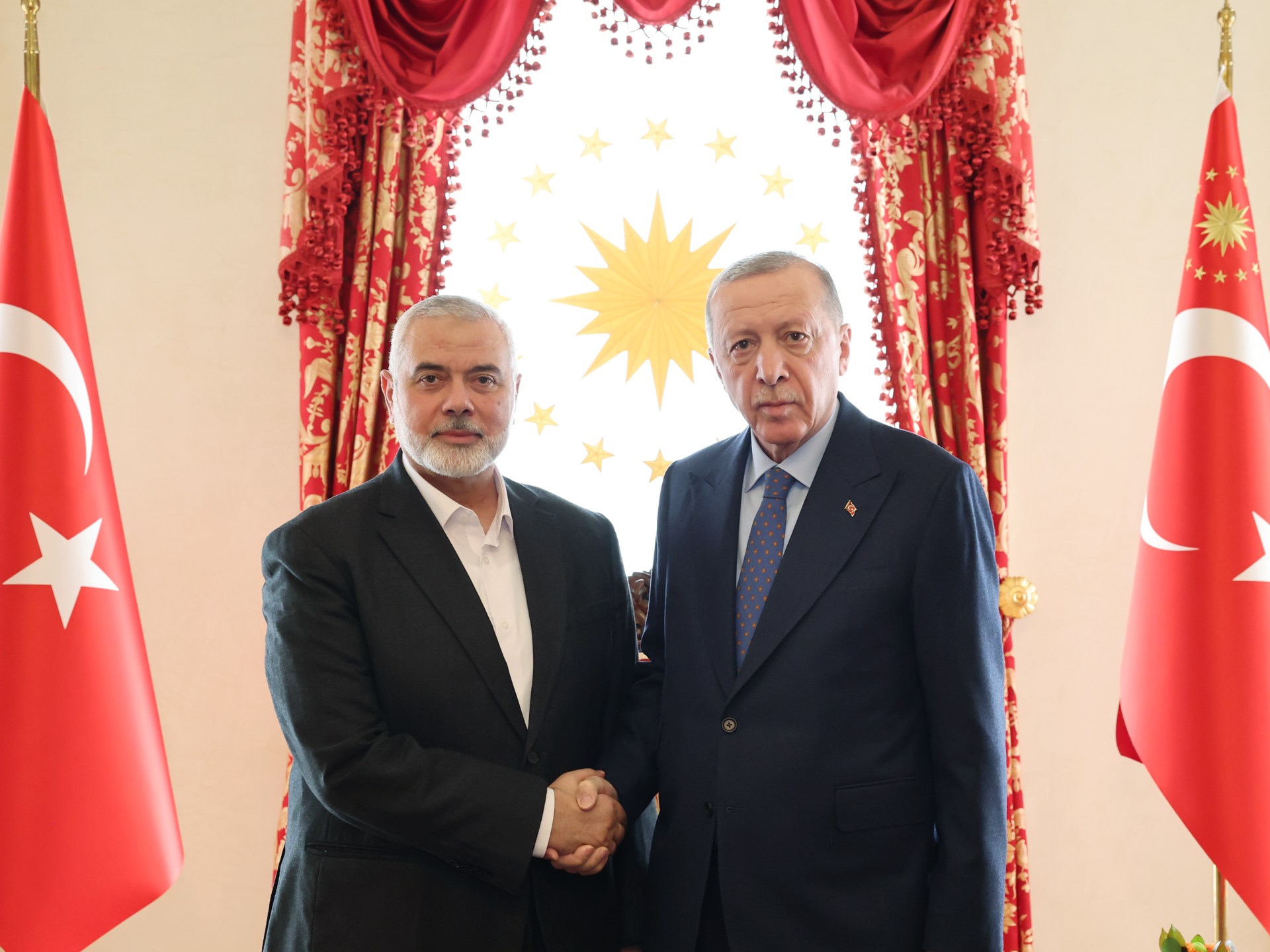 Turkey’s Erdogan urges Palestinian unity after meeting Hamas chief