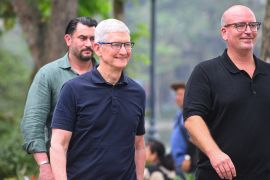 Apple CEO Tim Cook is visiting Vietnam [Giang Huy/ AFP]