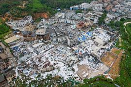 Aerial views of Guangzhou showed the scale of the devastation [CNS via AFP]