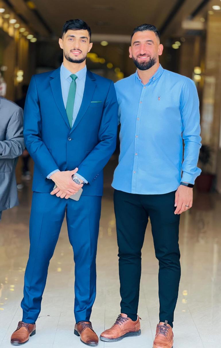 Mohammed Balah (left) on his wedding day [File, courtesy Mohammed Balah]