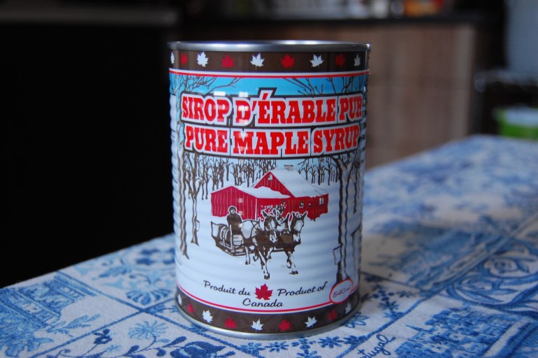 A can of Quebec maple syrup