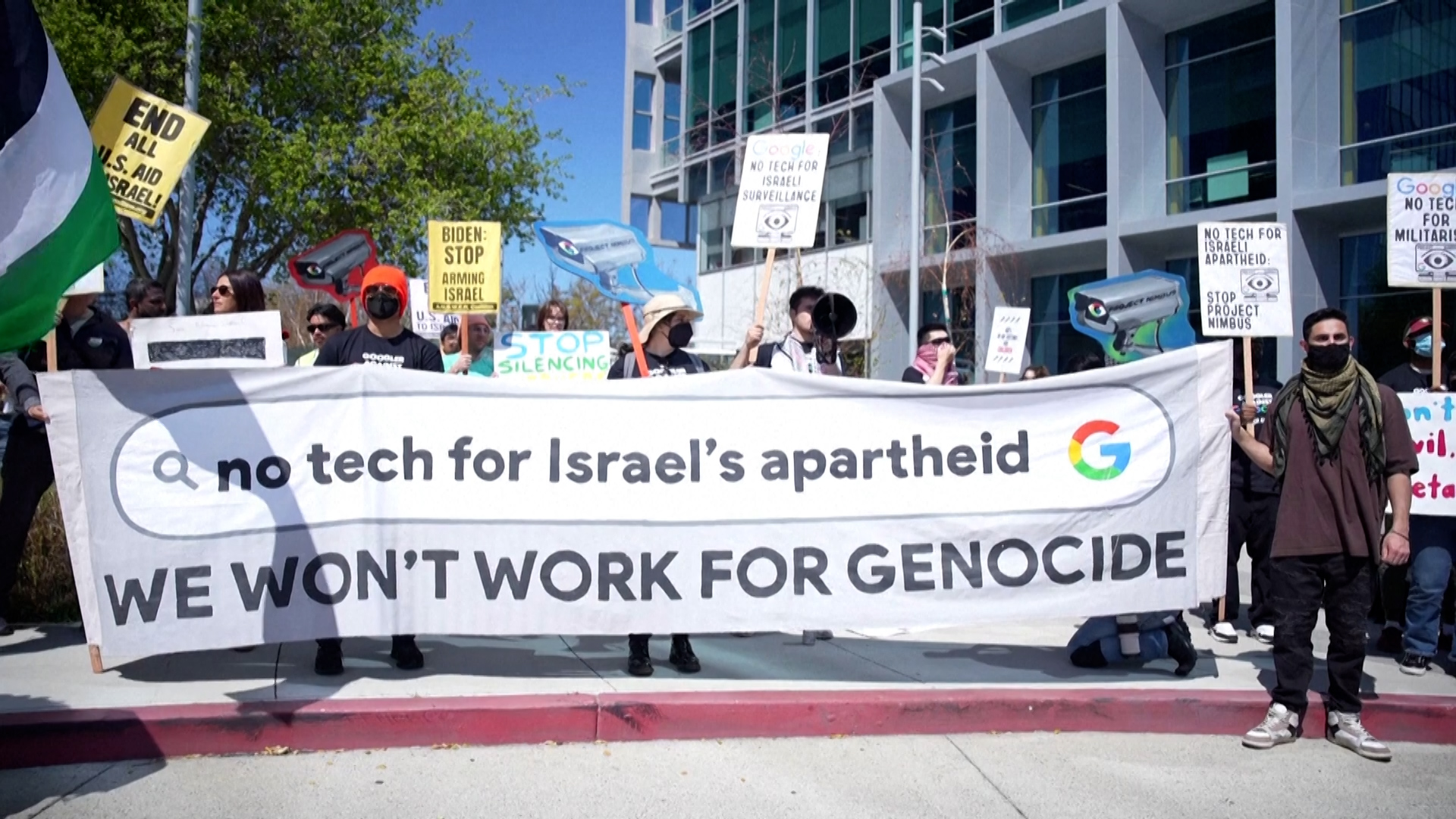 Google workers protest over Project Nimbus deal with Israel | Gaza