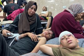 Palestinian children injured in an Israeli strike on a UNRWA school shelter at Al-Aqsa Hospital in Deir Al-Balah, in central Gaza, June 6, 2024. [Doaa Rouqa/Reuters]