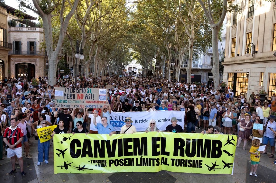 Thousands protest in Spain's Mallorca against mass tourism