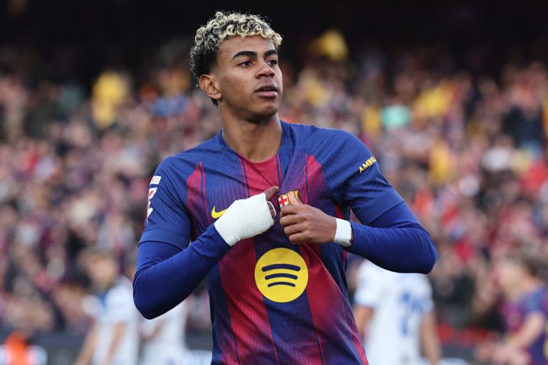 Barcelona's Spanish forward Lamine Yamal