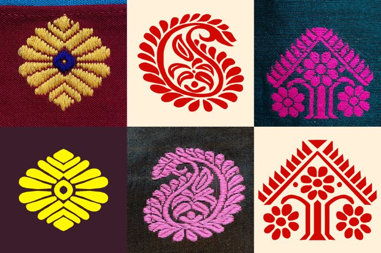 Several classic Indian motifs used by traditional weavers [Courtesy of Burgoyne Original Masters]